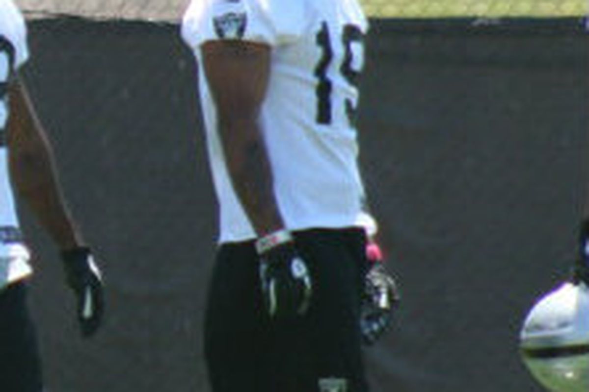 Oakland Raiders receiver Thomas Mayo at rookie minicamp 2012 (photo by Levi Damien)