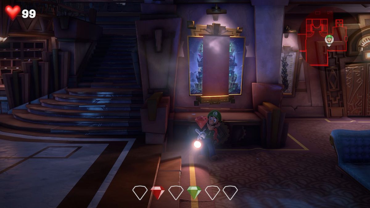 Luigi’s Mansion 3 1F red gem location