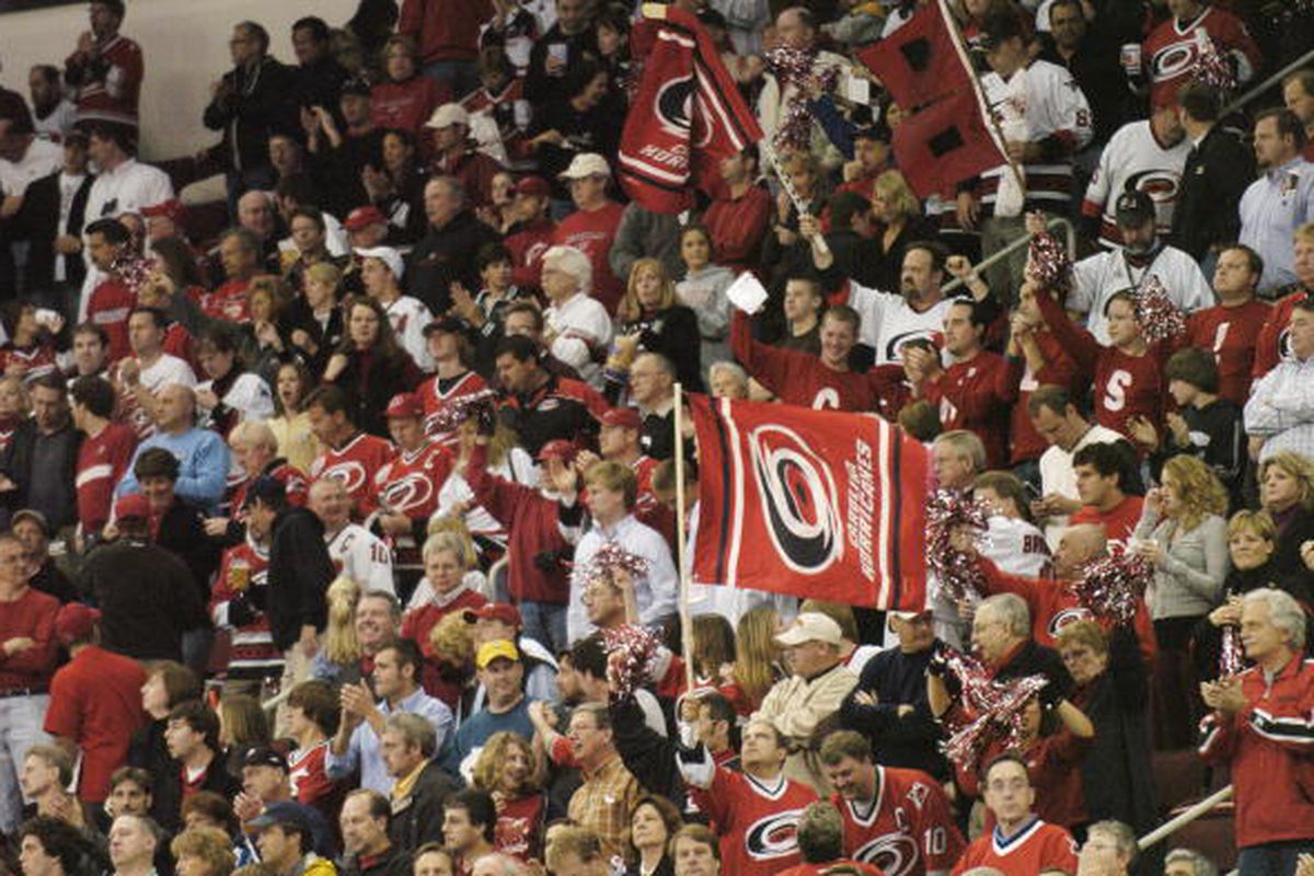 Carefully framed shots like these make it seem like there aren't 3,000 empty seats at the RBC Center. via <a href="http://cdn.picapp.com/ftp/Images/8/5/f/8/New_Jersey_Devils_090a.jpg?adImageId=9758419&imageId=6809015">cdn.picapp.com</a>