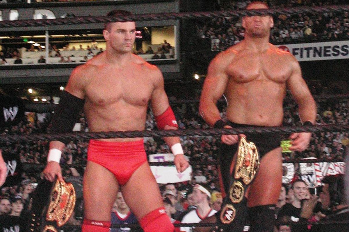 Lance Storm at WrestleMania 19 at a time when he would have been one of the few clean performers in WWE (<a href="http://&lt;a href="></a>via MShake3 at Wikipedia</a>).