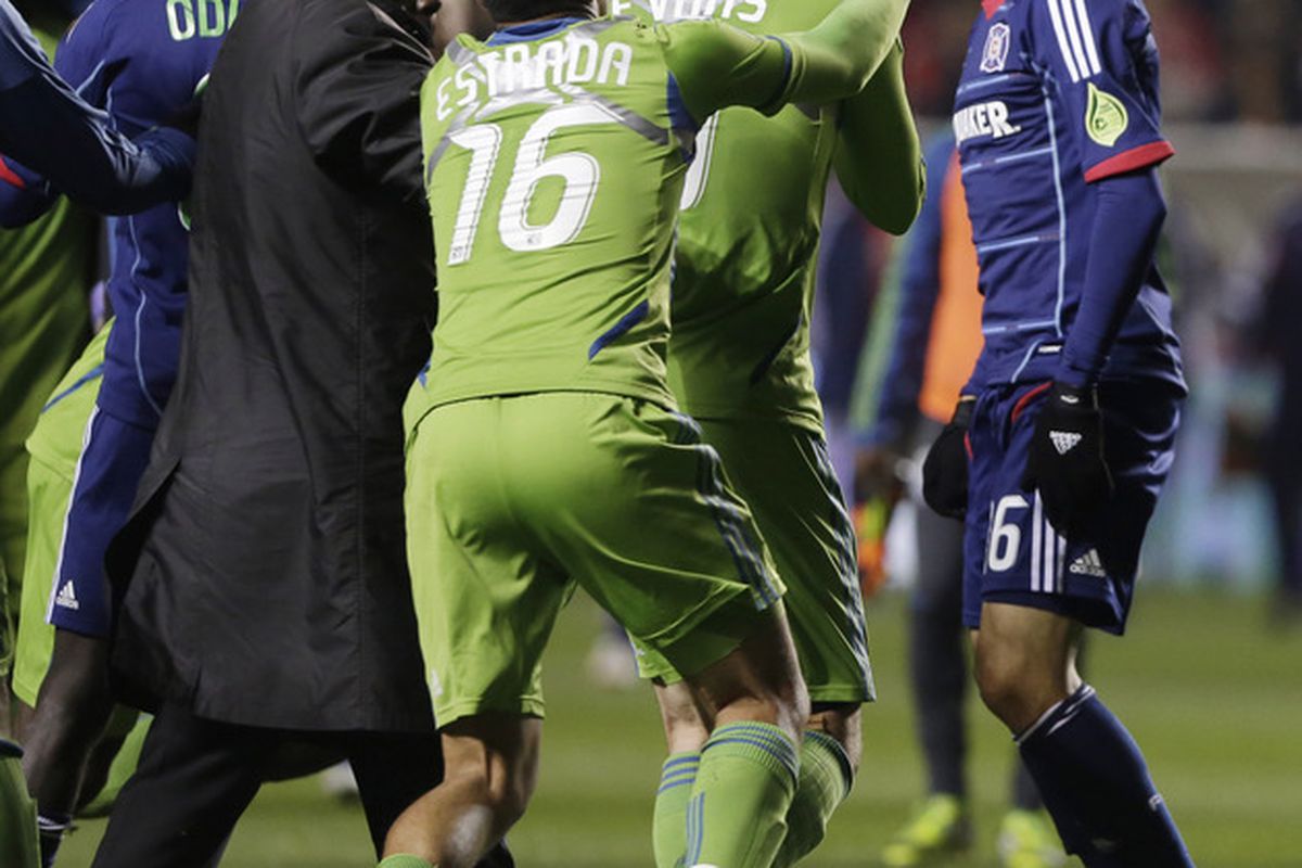 Marco Pappa and Brad Evans looked like they might be interested in "taking it outside" but ultimately Saturday's post-game scrum was more barking than biting.
