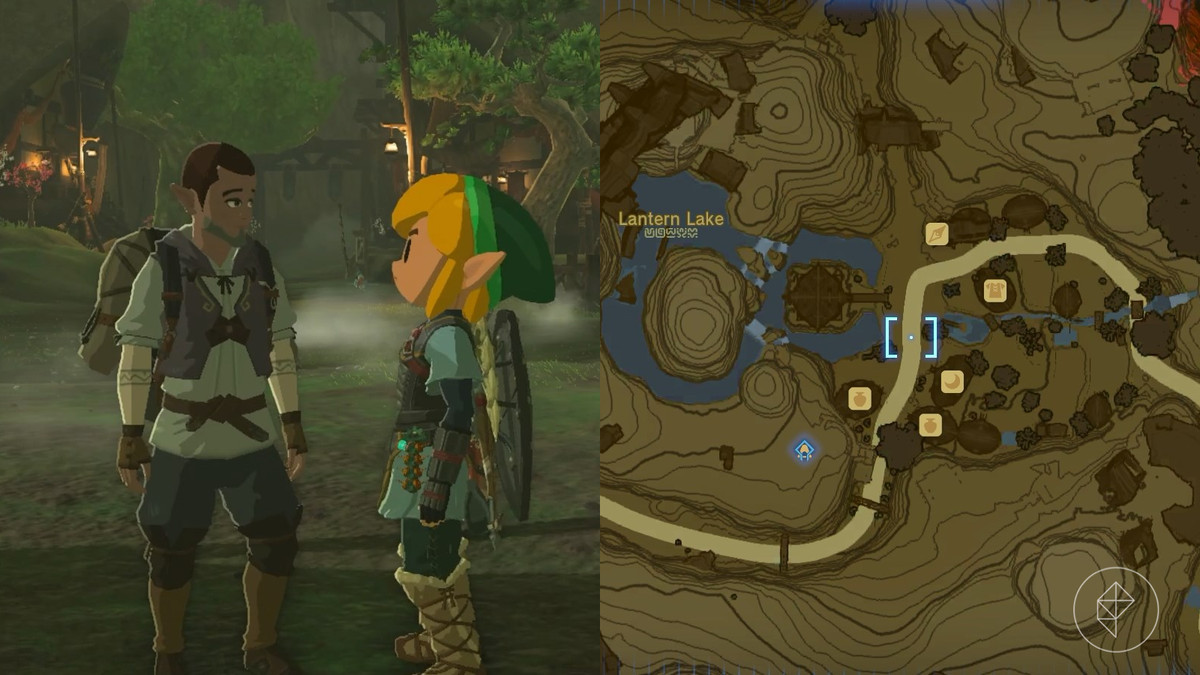 A Trip Through History side quest starting location in Kakariko Vilalge in The Legend of Zelda: Tears of the Kingdom