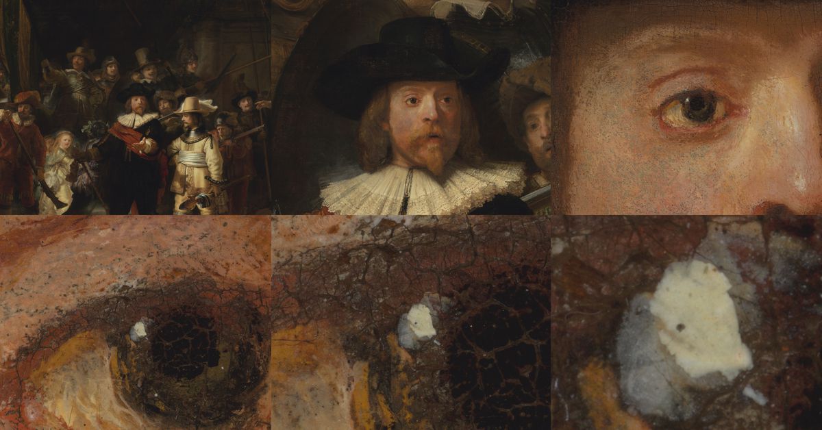Obscenely detailed scan lets you peer at Rembrandt’s Night Watch masterpiece onl..