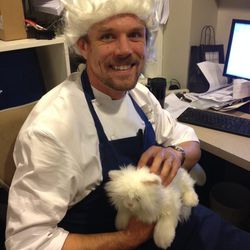 Plume's Chris Jakubiec as "Thomas Jefferson's personal colonial chef." And his cat.