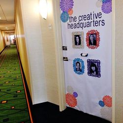 Creative and DIY bloggers can't help but decorate everything they see. While staying at the Lehi Springhill Marriott many bloggers decorated the door to their hotel suites.
