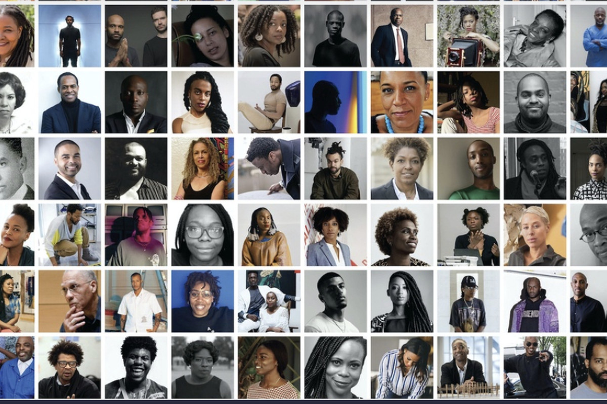 A tiled image of portraits of Black artists, designers, and creatives