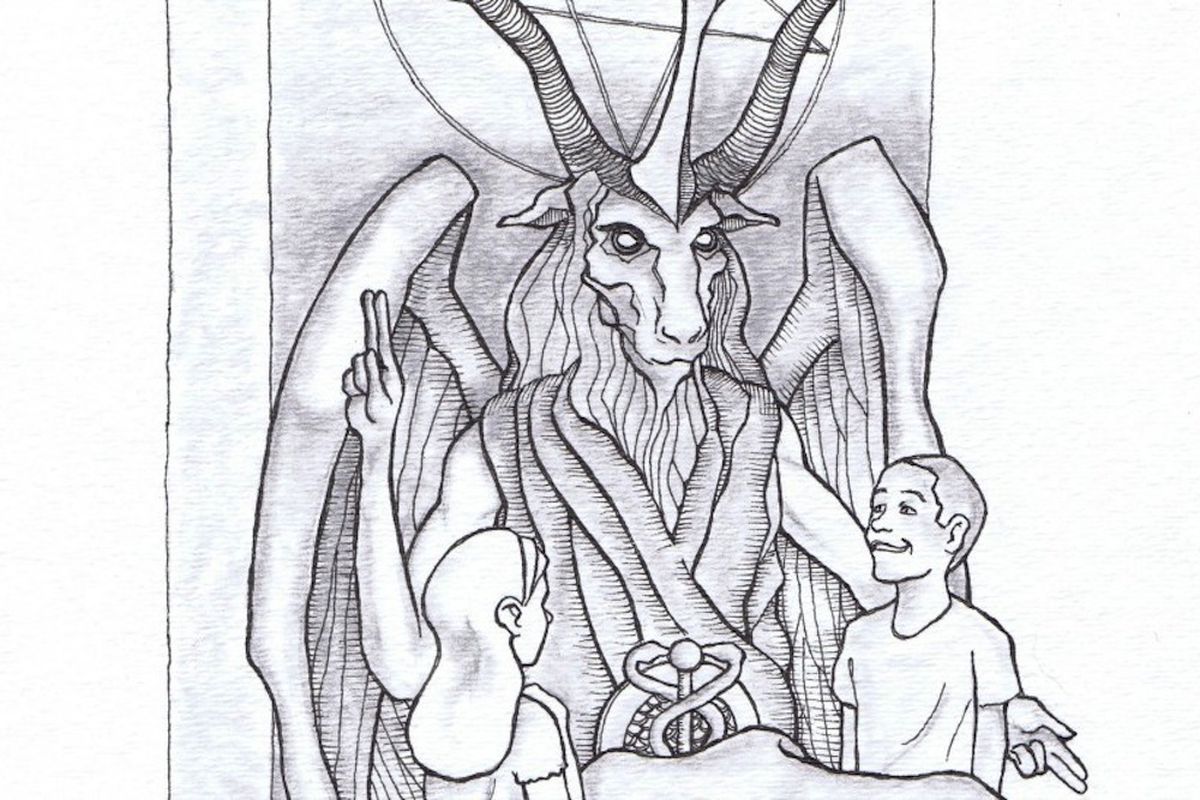 Satanic Temple statue sketch (courtesy: Satanic Temple/National Journal)