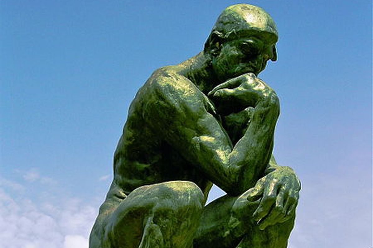 Auguste Rodin, The Thinker (aka Cole Hamels).