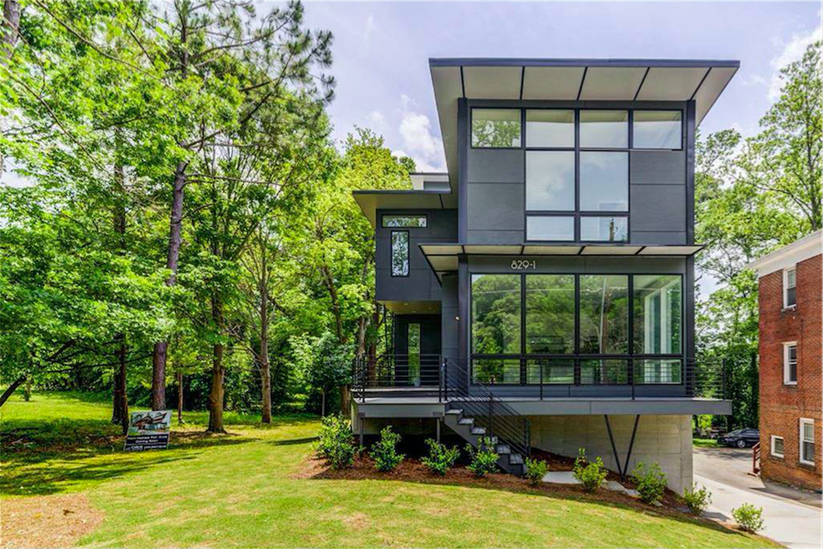 A new modern house in Poncey-Highland up the hill from Ponce City Market. 