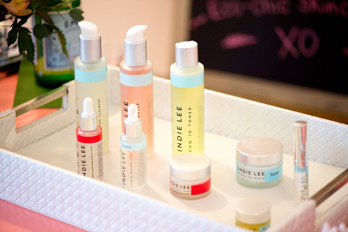 Colorful skincare products from the brand Indie Lee
