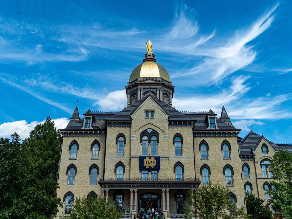 The golden dome at Notre Dame university.