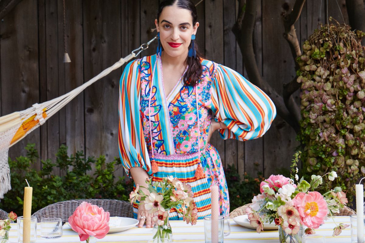 LA designer Heather Taylor at an outdoor table setting