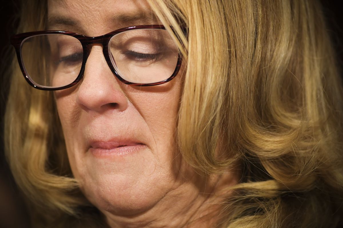Christine Blasey Ford during her testimony before the Senate Judiciary Committee.