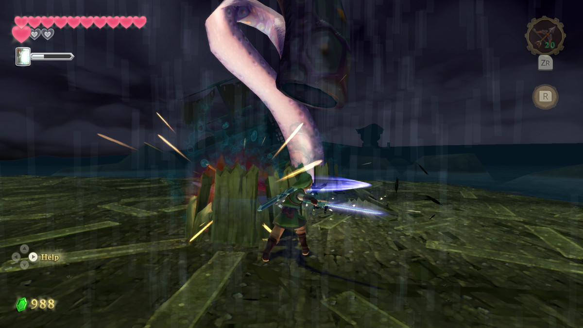 A large tentacle in The Legend of Zelda: Skyward Sword HD