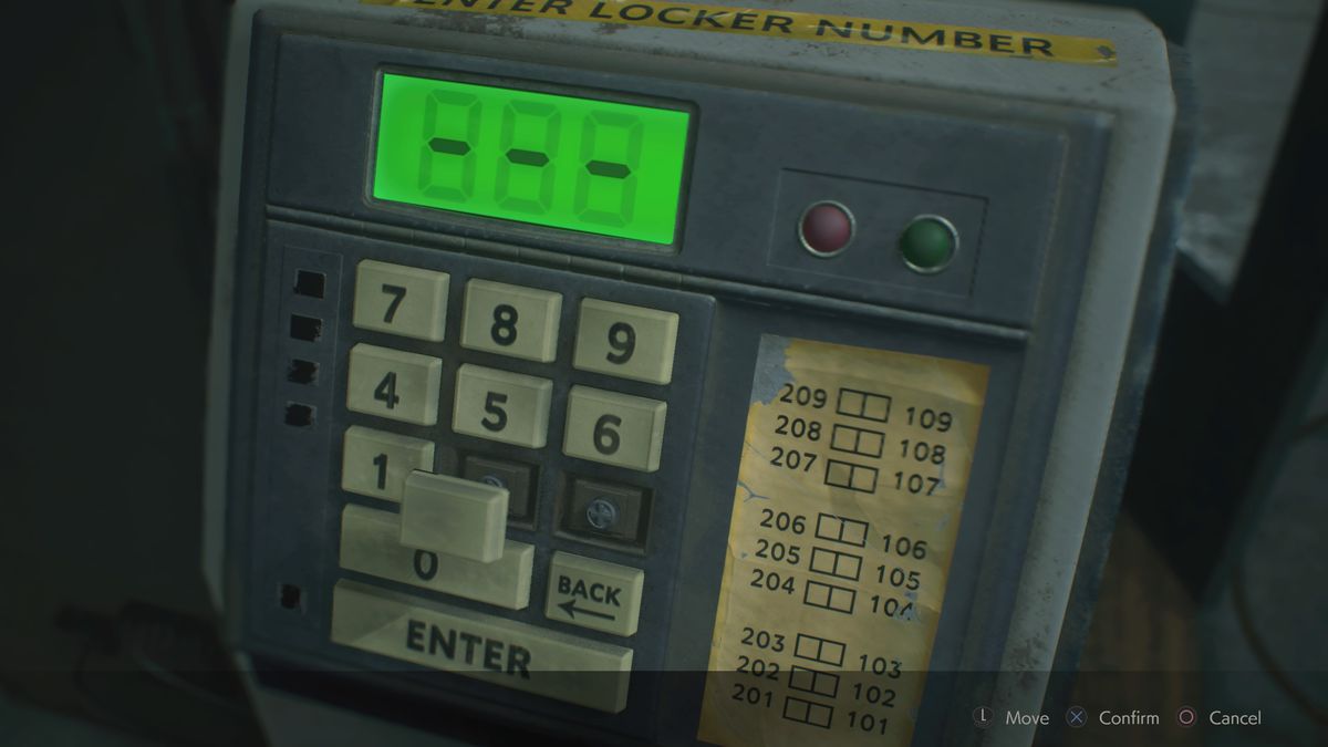Resident Evil 2 Safety Deposit Room Locker Terminal
