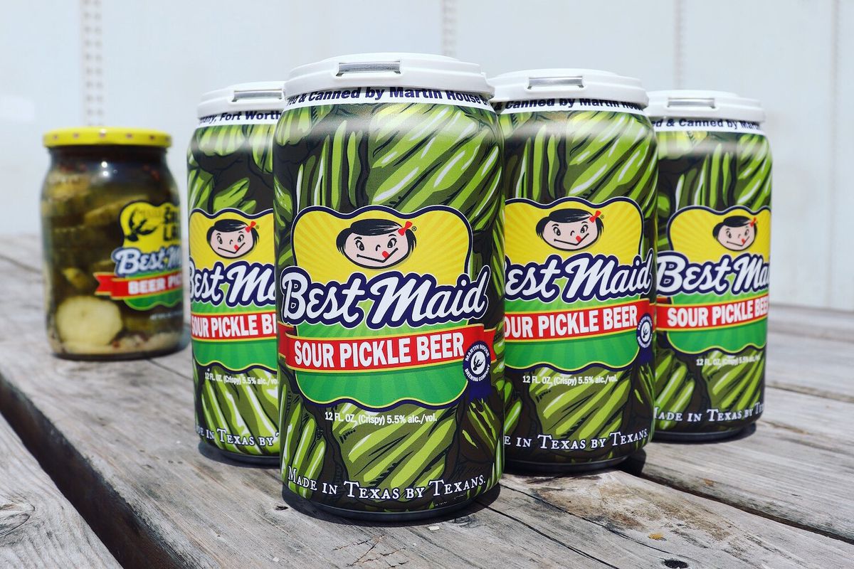 Cans of Martin House Brewing’s pickle beer