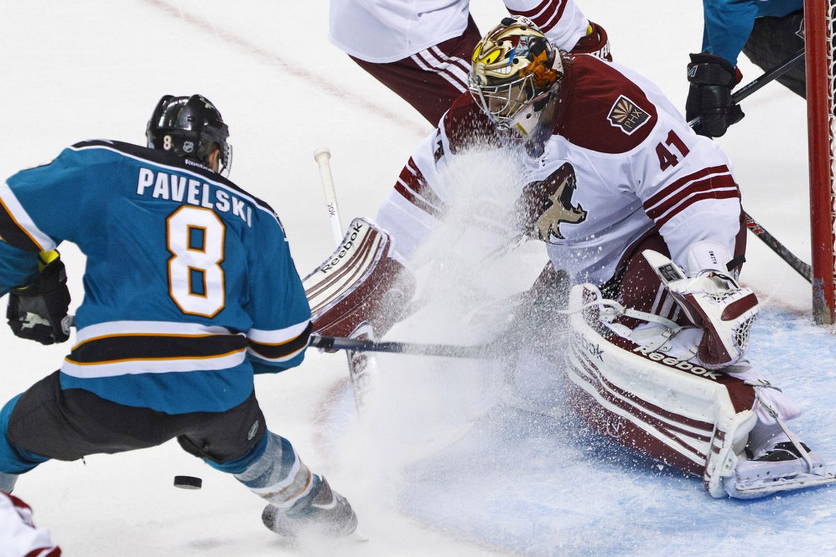 Mike Smith stopped 93% of that snow from entering the net.