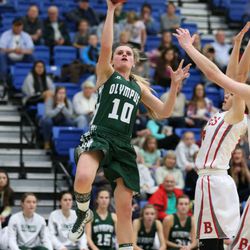 Bountiful High School defeats Olympus High School in the first round on the girl's State 4A Tournament at Salt Lake Community College Tuesday, Feb. 17, 2015, in Taylorsville.