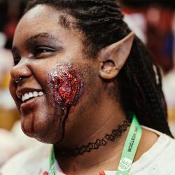 Wounded elf: Use liquid latex to create a super-realistic looking gash — <a href="https://www.youtube.com/watch?v=czvwUKnqP_w">here's</a> a good tutorial on getting started!