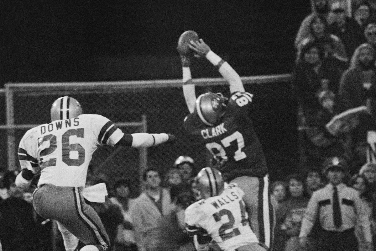 Dwight Clark in Air During Game