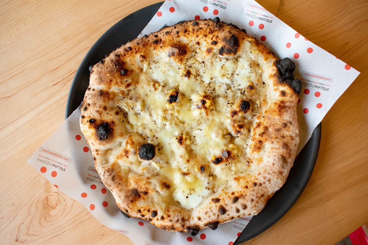 Cacio e pepe pizza from Stellina PIzzeria