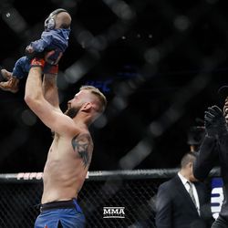 Donald Cerrone celebrates with his son at UFC Denver.