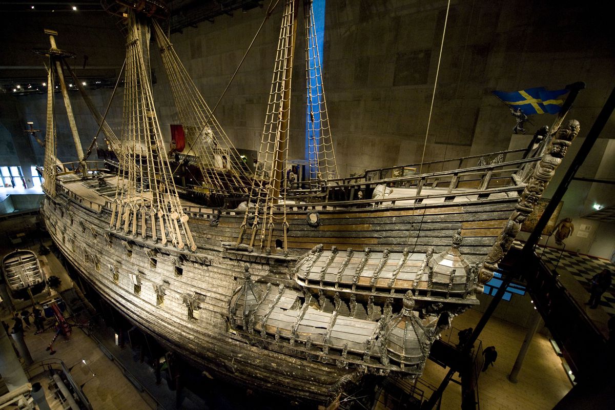 The Vasa is displayed at the Vasa Museu