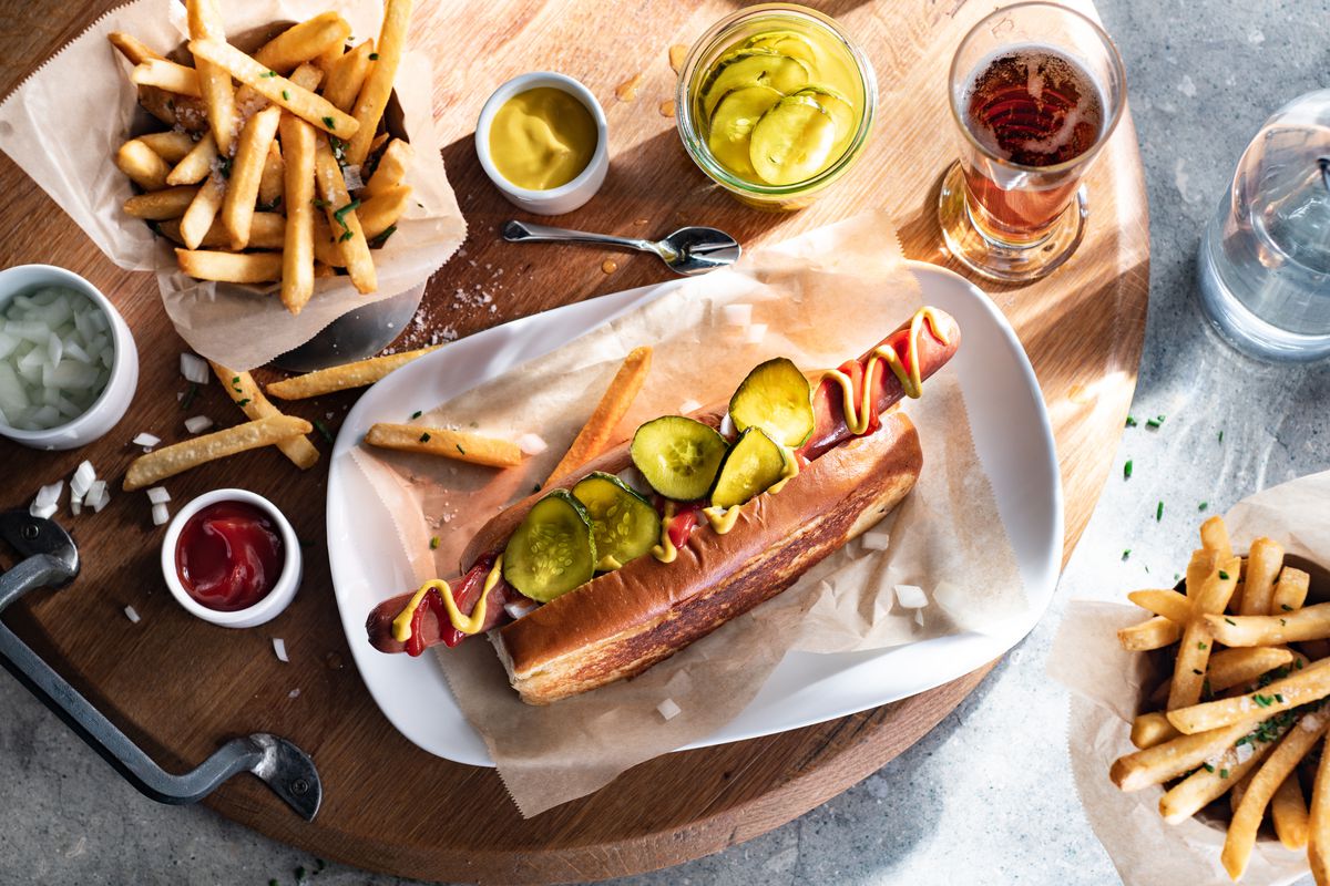 The Standard Dawg served at Gordon Ramsay Chicago. 