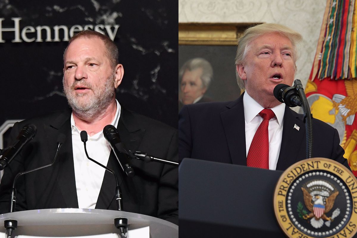 Harvey Weinstein, left; Donald Trump, right