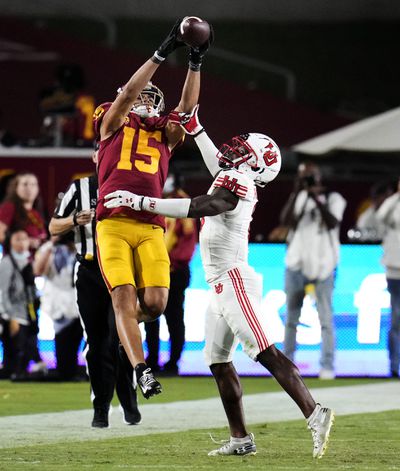Utah Utes defeat the USC Trojans 42-26 during a NCAA football game at the Los Angeles Memorial Coliseum in Los Angeles.