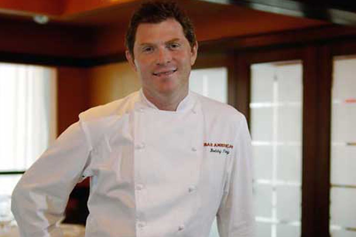 Bobby Flay in a dining room 