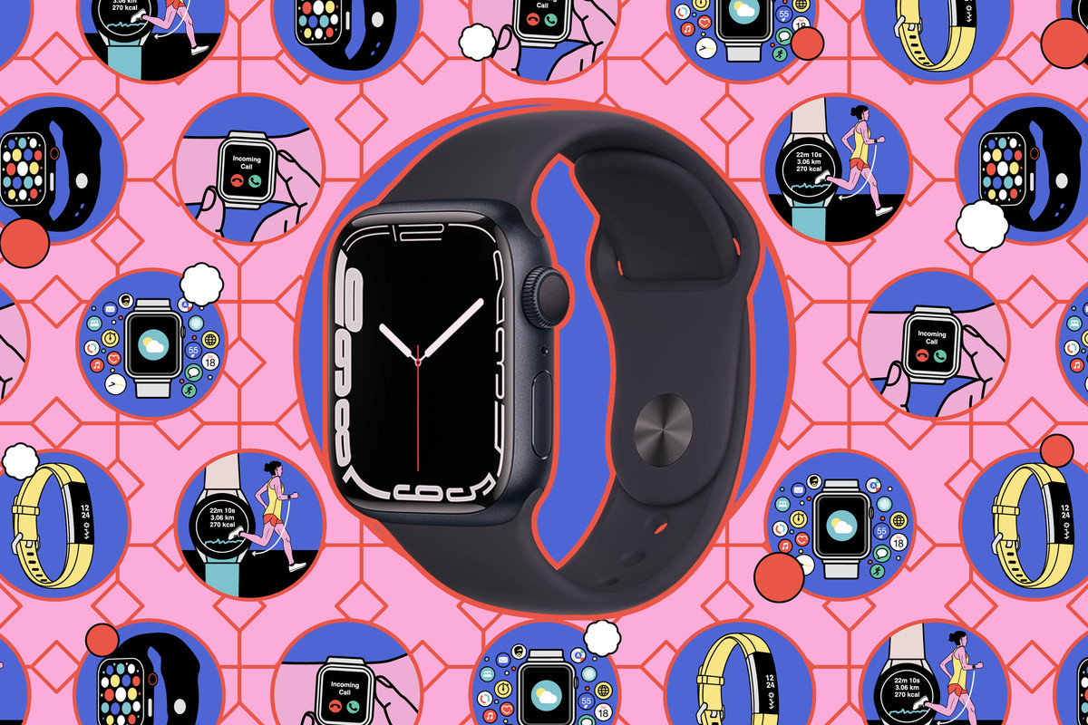 illustration of Apple Watch and other fitness trackers