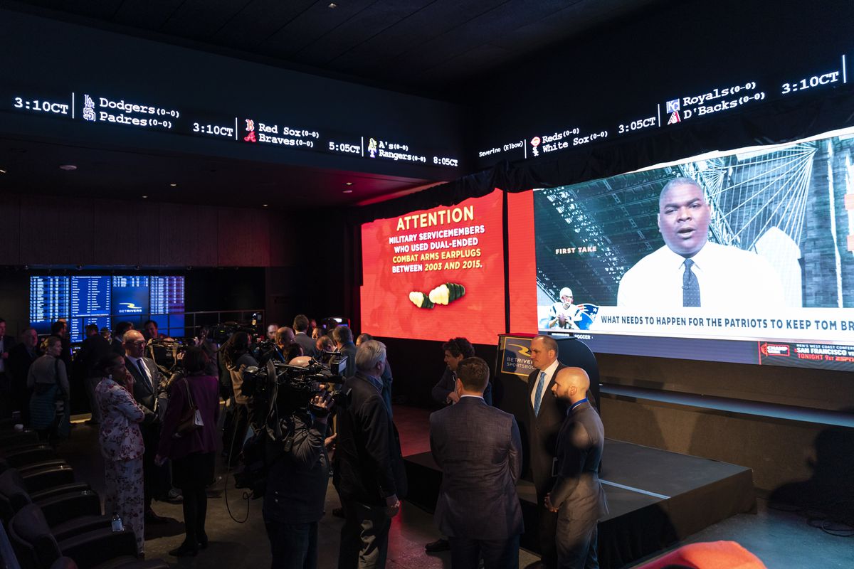 BetRivers Sportsbook, the first brick-and-mortar sportsbook approved by the Illinois Gaming Board, opens to the public at Rivers Casino in Des Plaines last March.
