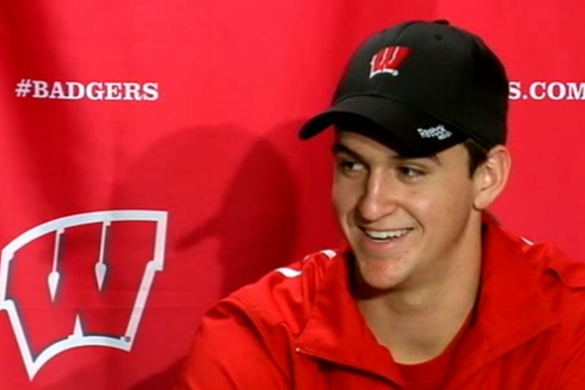 Nic Kerdiles speaks at a press conference Monday to annouce his plans to stay at UW
