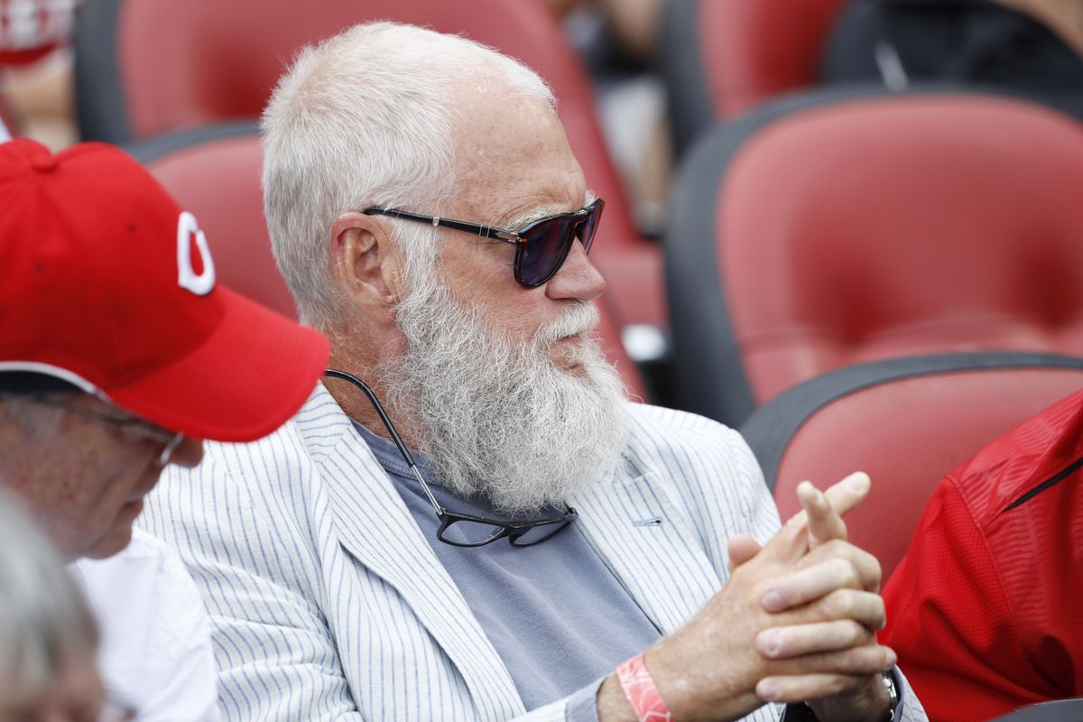 Former late night television host David Letterman attends a game between the St. Louis Cardinals and Cincinnati Reds at Great American Ball Park on August 6, 2017 in Cincinnati, Ohio.&nbsp;