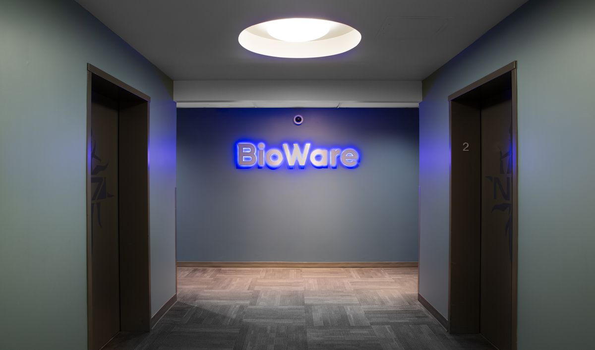 BioWare office sign by elevators