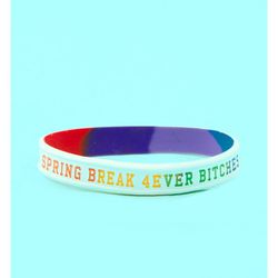<b>Opening Ceremony x Spring Breakers</b> Color Core wristband, <a href="http://www.openingceremony.us/products.asp?menuid=2&designerid=1742&productid=80457">$6</a> at Opening Ceremony
