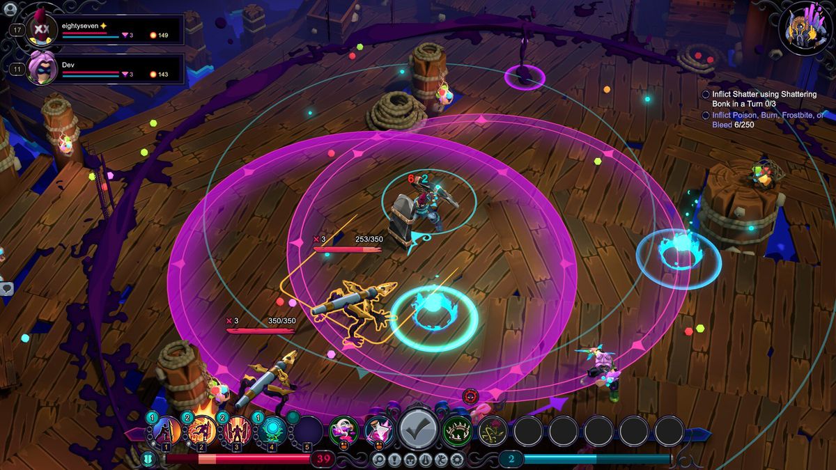 The Obelisk uses an are-of-effect abilities to take out several enemies at once in Inkbound