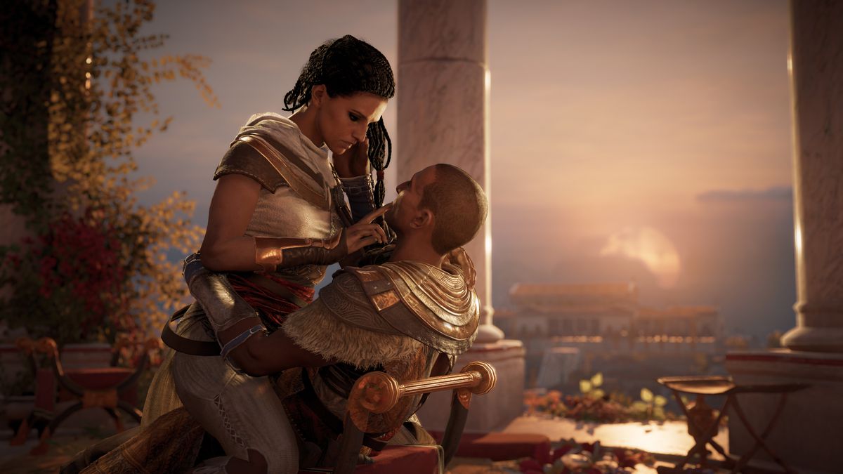 Assassin's Creed Origins - Bayek and Aya hug