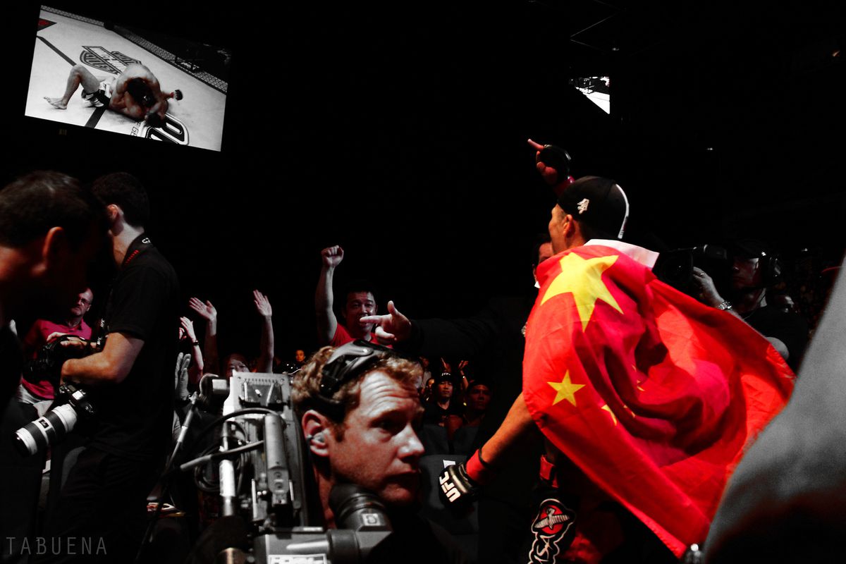The Chinese flag during a UFC event