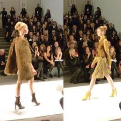 Don't tell PETA, but this olive leather fox trimmed cape on the left is divine.