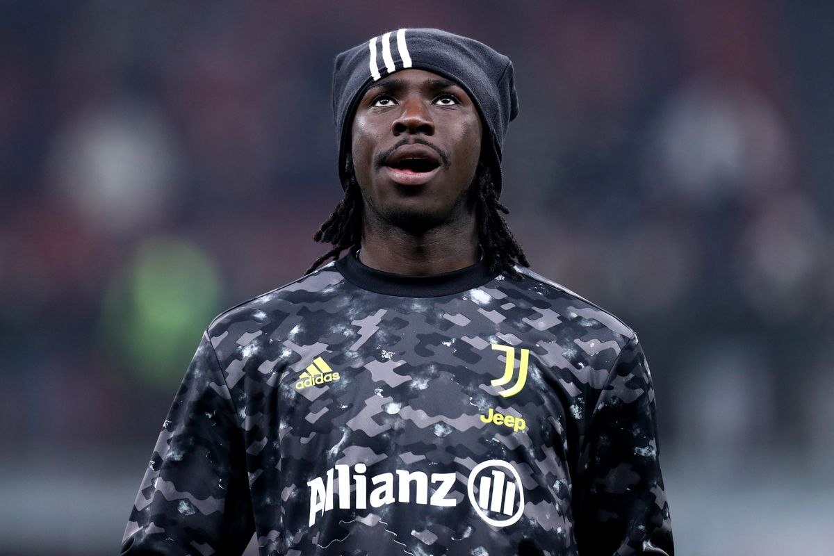 Moise Kean of Juventus Fc during warm up before the Serie A...