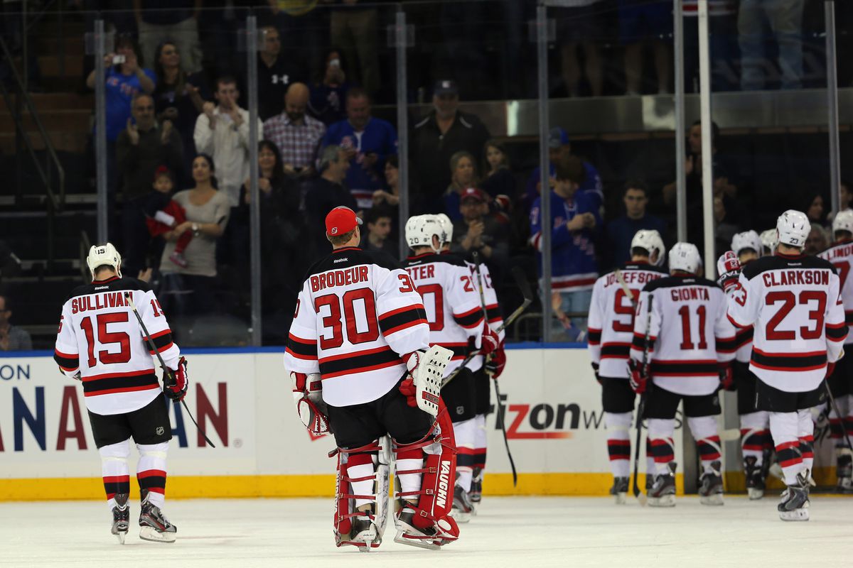 The Devils leave the ice for the last time in the 2013 season.  It wasn't a good ending to say the least.