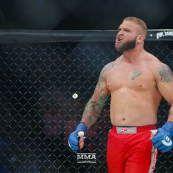 Jeremy Puglia is happy in victory at Bellator 208 at the Nassau Coliseum in Uniondale, N.Y.
