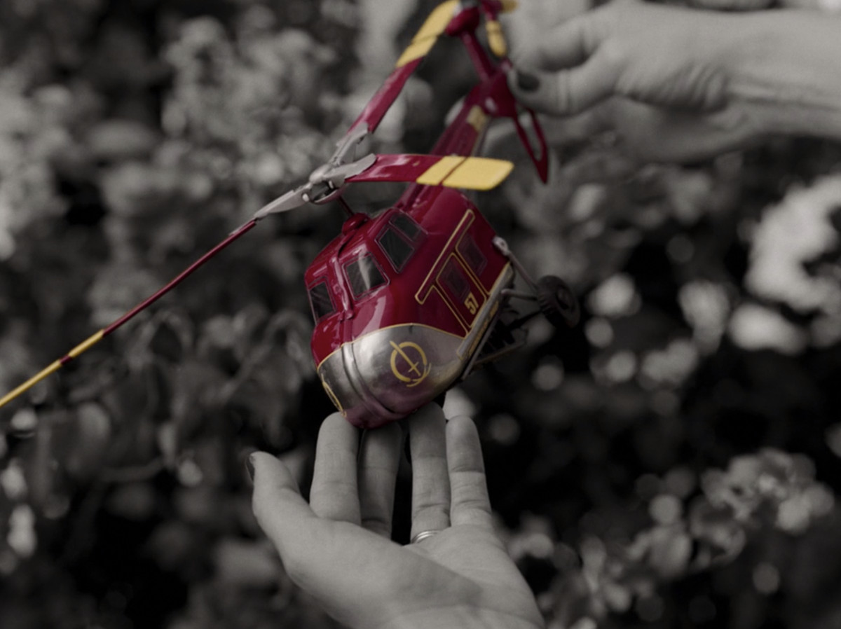 Wanda picks up a helicopter with the SWORD symbol on it in WandaVision
