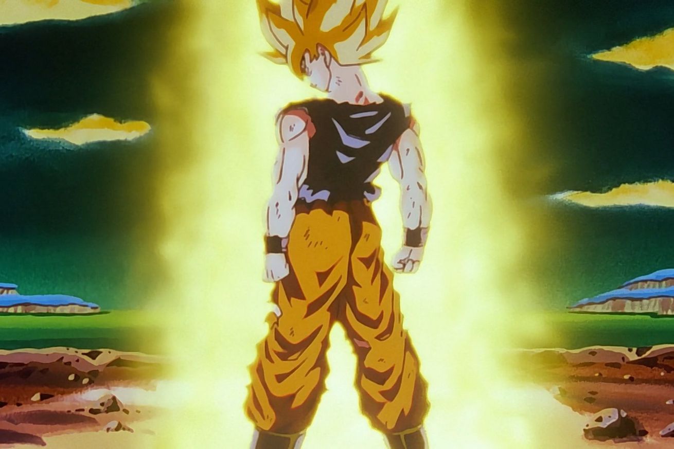 A screenshot showing Goku from Dragon Ball Z
