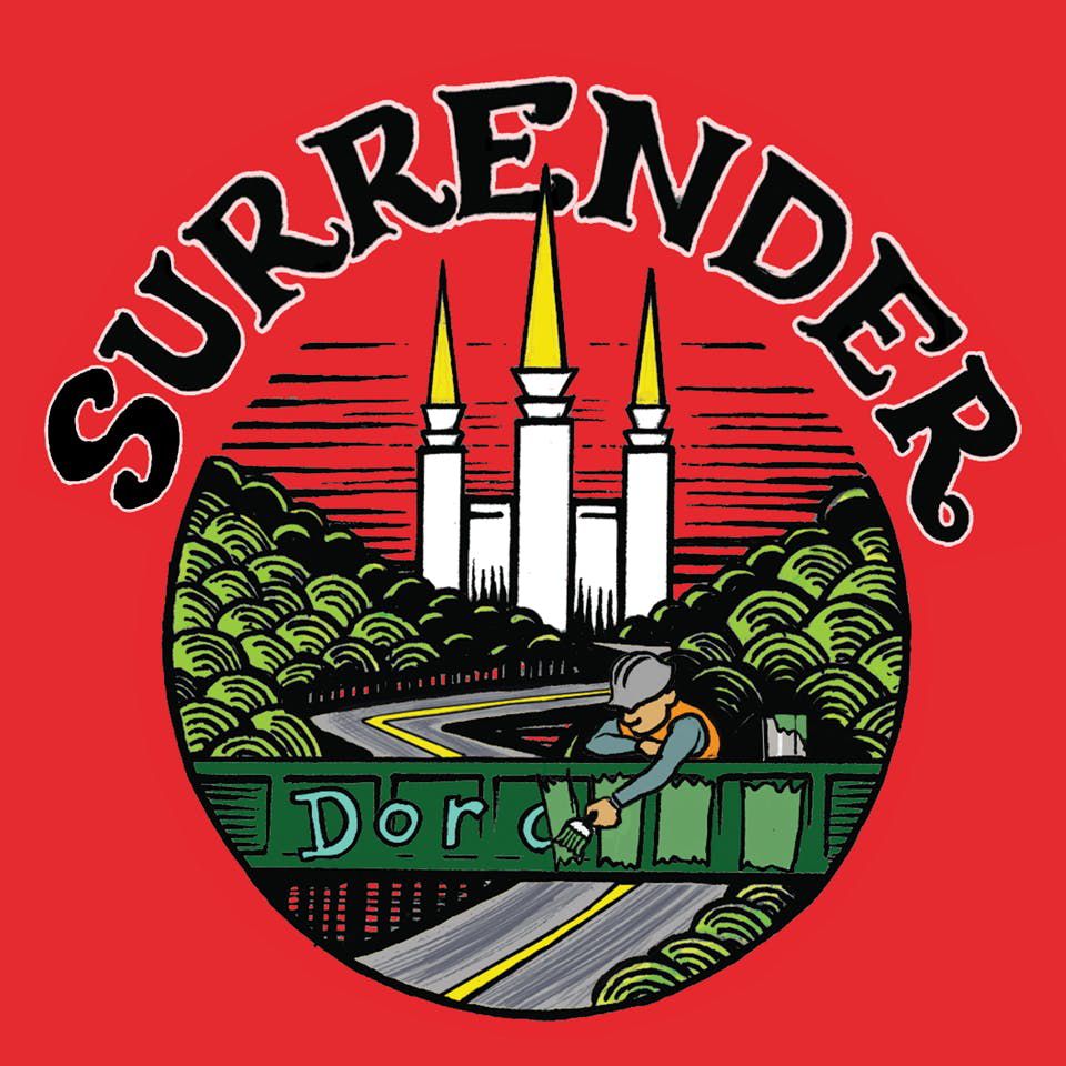 The new label for 7 Locks’s “Surrender” rye pale ale features a worker painting over “Dorothy.”