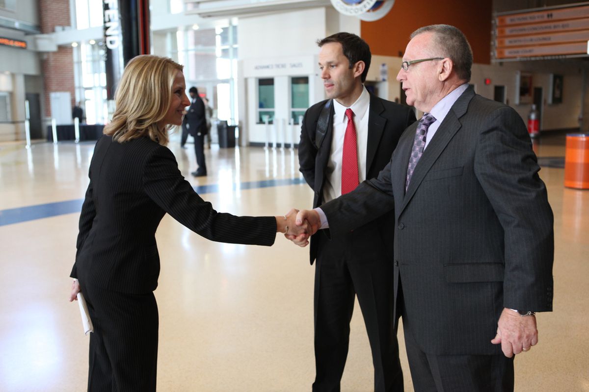 Jason Karmanos and Jim Rutherford meet with Checkers' COO Tera Black (February 2010)