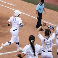 BYU plays in the Stillwater Regional in the NCAA softball tournament. The Cougars beat Arkansas 6-3 before losing to Tulsa 6-4 Friday, May 17, 2019, eliminating BYU from the regional after a loss to Oklahoma State the previous day.