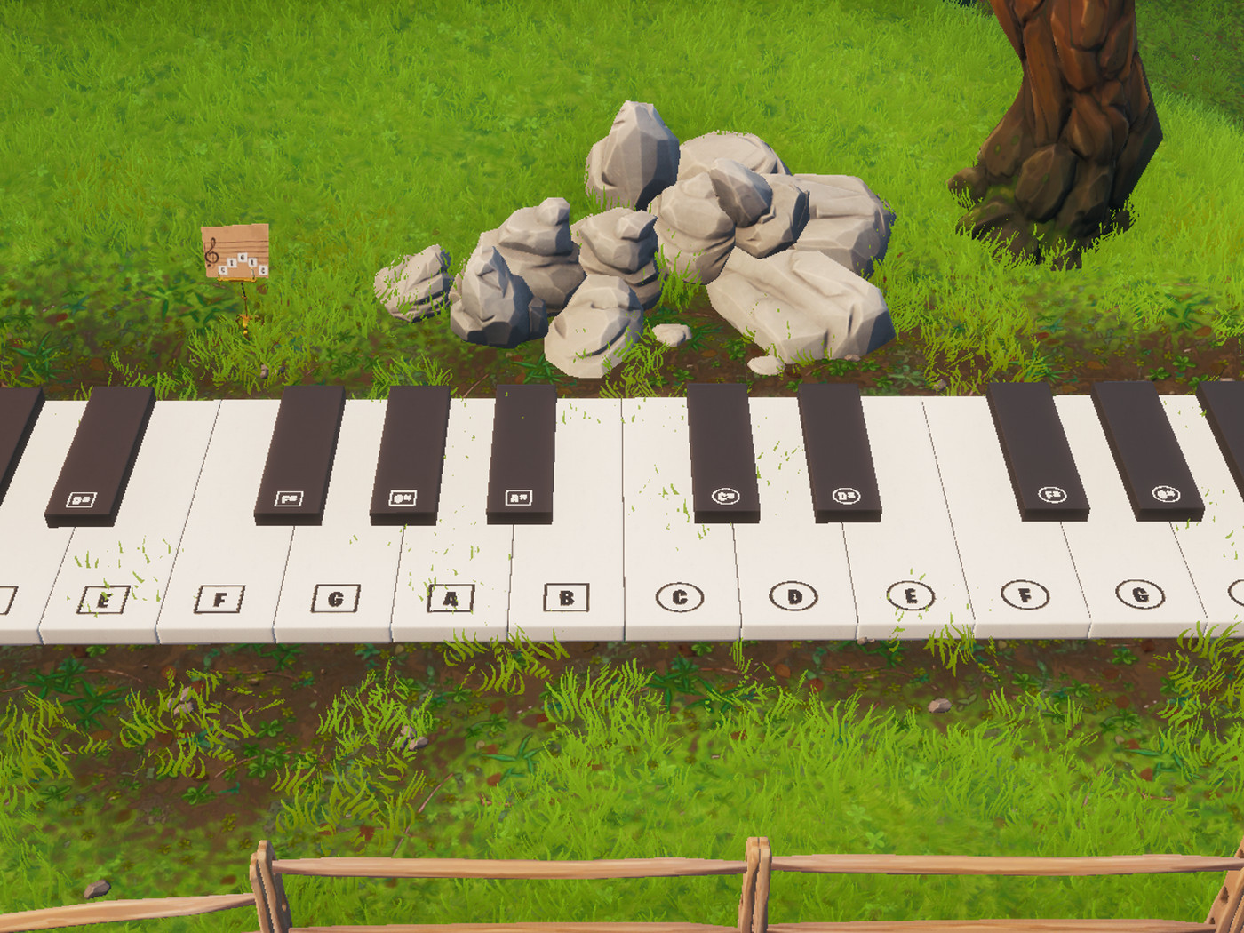 Fortnite Mission Visit An Oversized Piano And Play The Sheet